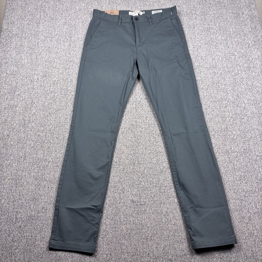 H&M Skinny Fit Chinos Mens 30 Gray Slim Casual Stretch Pants